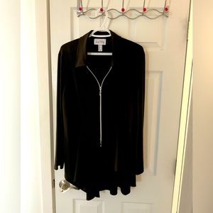 EUC Joseph Ribkoff black zippered tunic